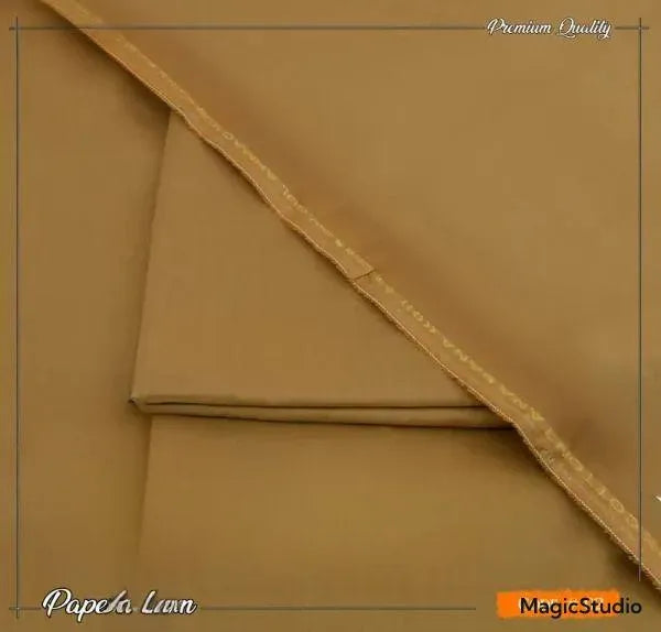 Men's Light Brown Unstitched Cotton Suit – Premium Summer Wear for Elegant Style