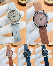 Modern Men's Magnet Strap Lock Watch - Lightweight Rubber Band Casual & Office Wristwatch