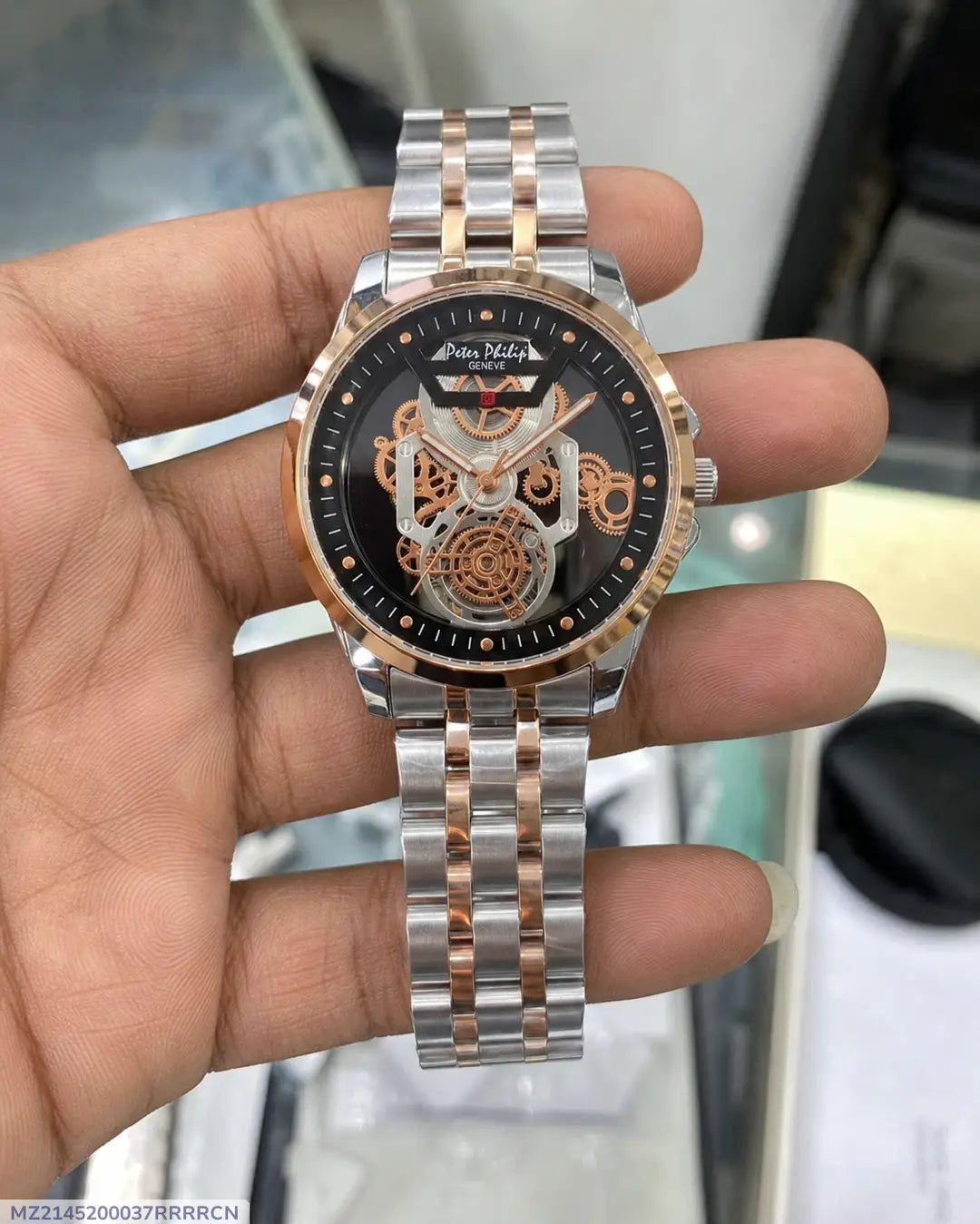 Men's Modern Multicolor Steel Chain Watch – Round Dial