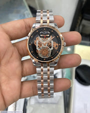 Men's Modern Multicolor Steel Chain Watch – Round Dial