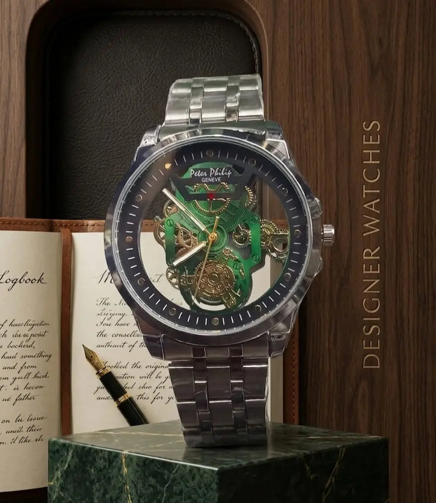 Men's Modern Multicolor Steel Chain Watch – Round Dial