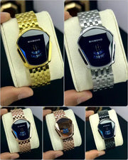 Luxury Inspired Multicolor Square Dial Steel Chain Watch For Women - Lightweight Bracelet Wristwatch
