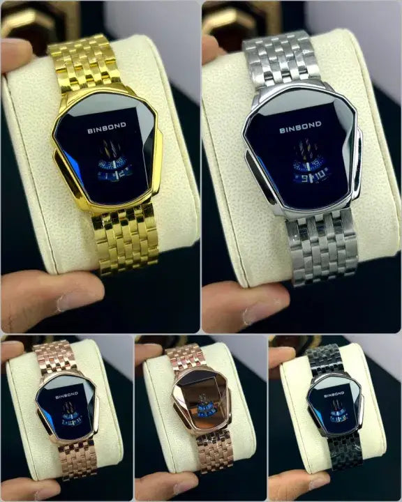 Luxury Inspired Multicolor Square Dial Steel Chain Watch For Women - Lightweight Bracelet Wristwatch