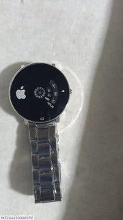 Men's Modern Silver Stainless Steel Chain Watch with Minimalist Round Dial