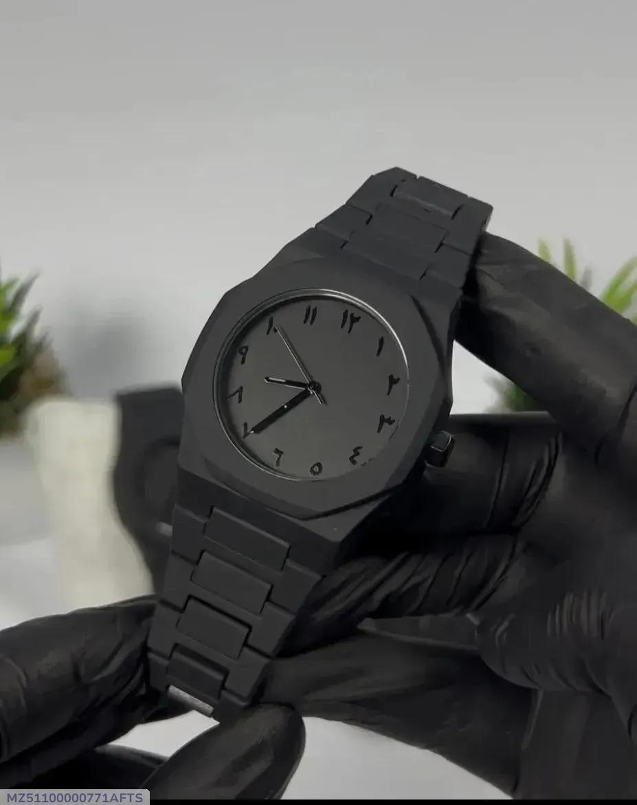 Men's Imported Black Carbon Fiber Quartz Analog Watch