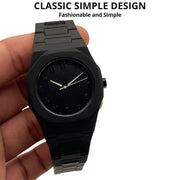 Men's Imported Black Carbon Fiber Quartz Analog Watch