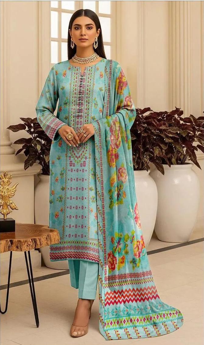 Lawn Suit Green Floral Print 3M