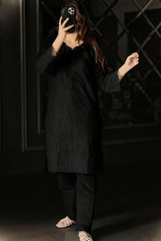 Midnight Chikankari – Embroidered Summer Cotton 2-Piece Set