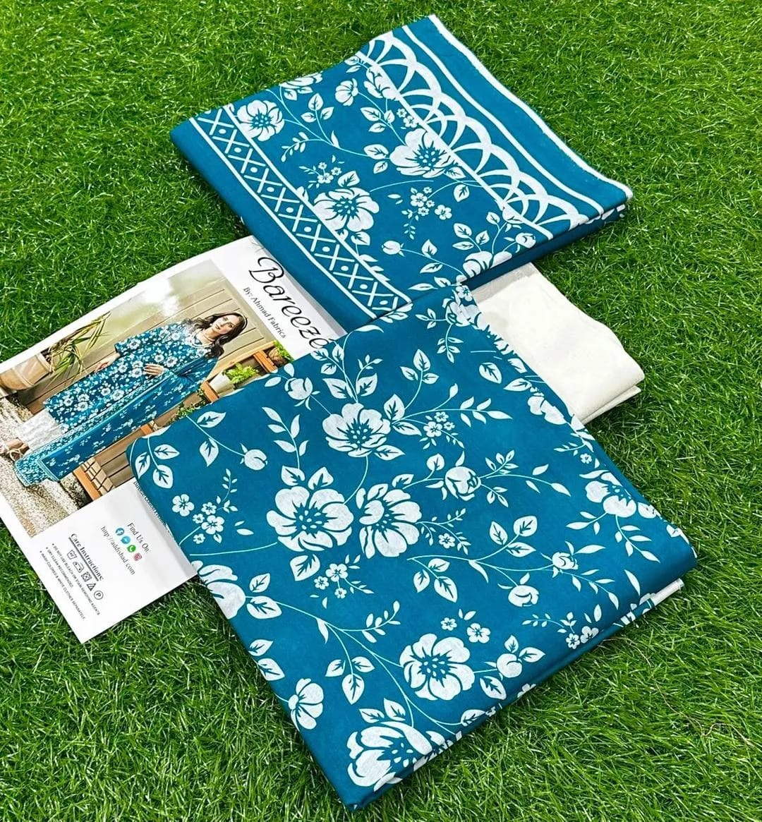Ocean Blue – 3-Piece Digital Printed Summer Lawn