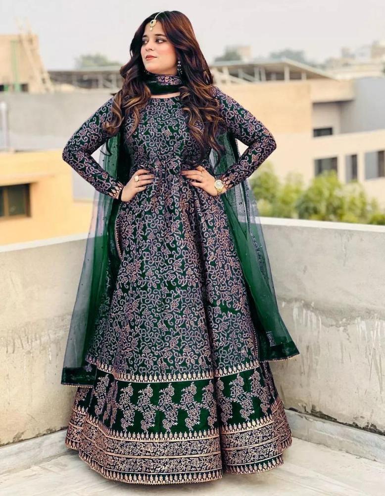 Emerald Flora – Katan Silk Maxi Suit