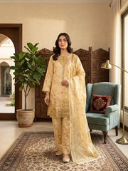 Lawn Grace – Intricate Embroidered Cotton Lawn 3-Piece Stitched Set