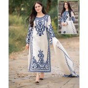 Sapphire Organza – Fully Embroidered Blue 3-Piece Stitched Set with Inner Attached