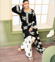 Midnight Ebony – Heavy Embroidered Black Lawn 3-Piece Unstitched Suit