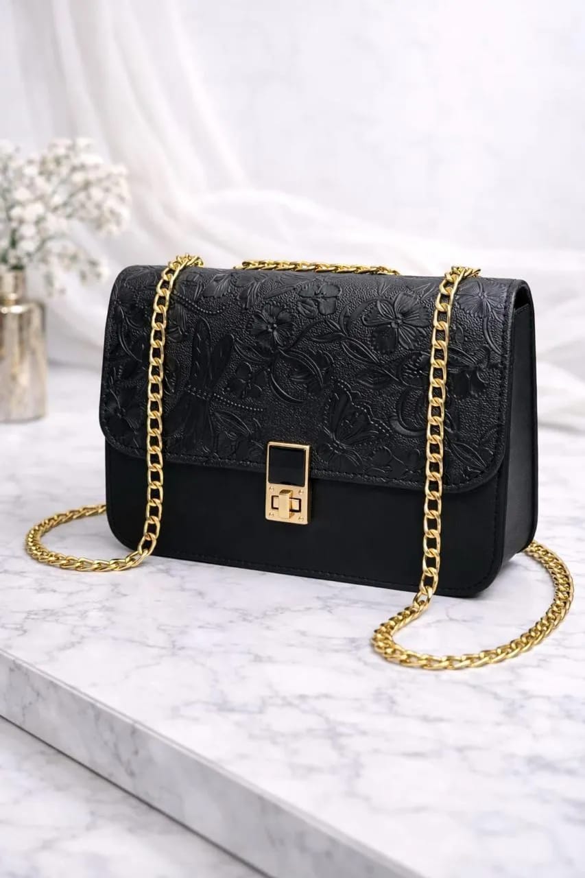 Vibrant Printed Rexine Chain Crossbody Bag For Girls - Multipurpose Handbag