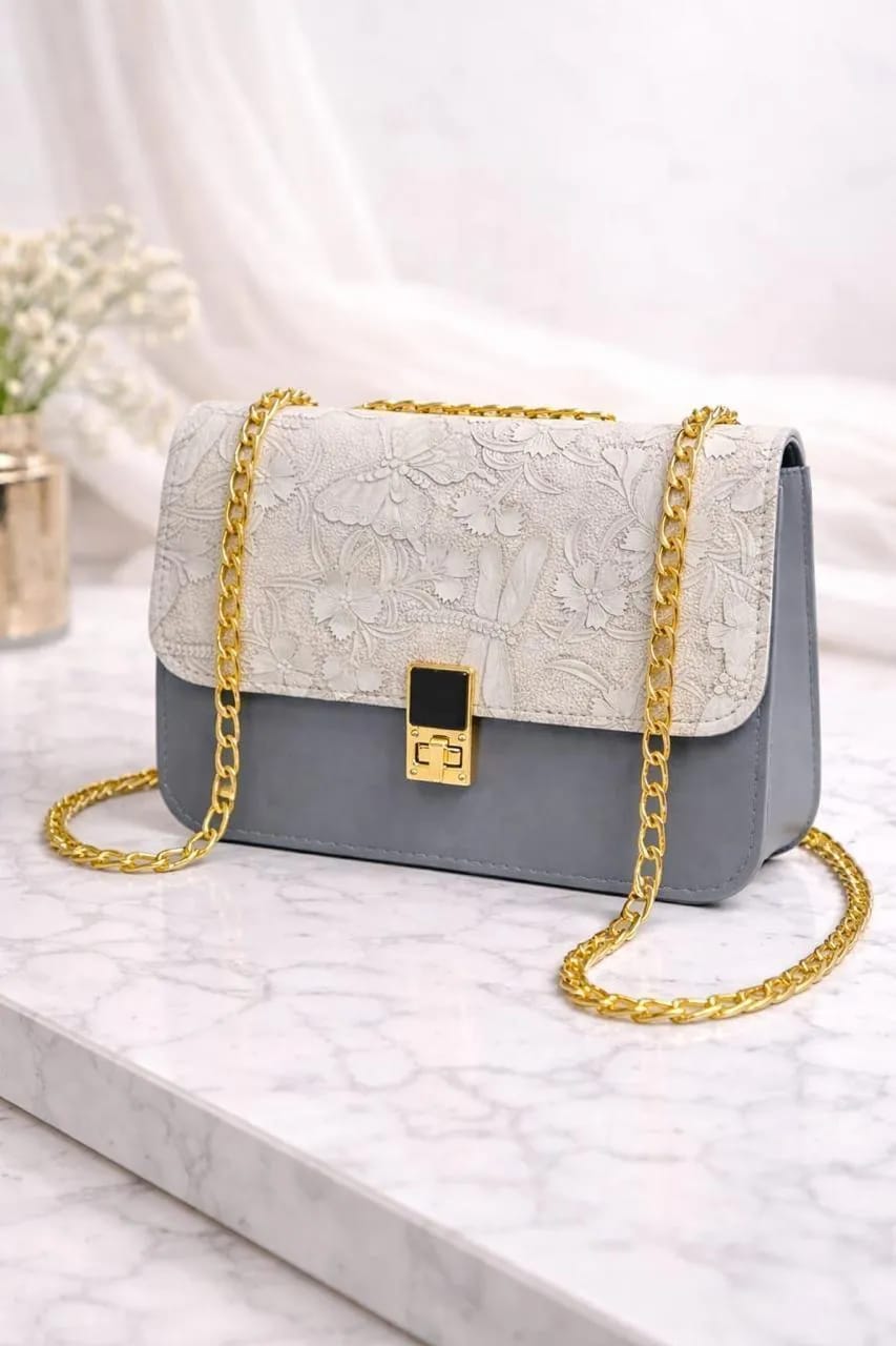 Vibrant Printed Rexine Chain Crossbody Bag For Girls - Multipurpose Handbag