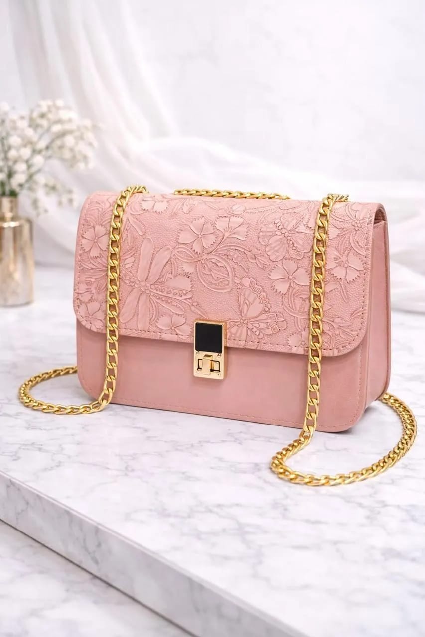 Vibrant Printed Rexine Chain Crossbody Bag For Girls - Multipurpose Handbag