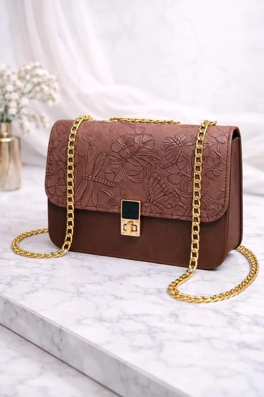 Vibrant Printed Rexine Chain Crossbody Bag For Girls - Multipurpose Handbag