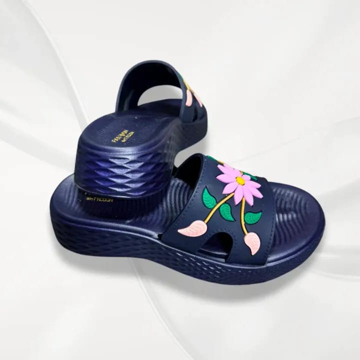 Stylish Blue Printed EVA Slippers For Women - Ultra-Lightweight Casual & Semi-Formal Footwear