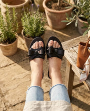 Glamorous Black Rhinestone Synthetic Leather Flats For Women - Fancy & Versatile Footwear