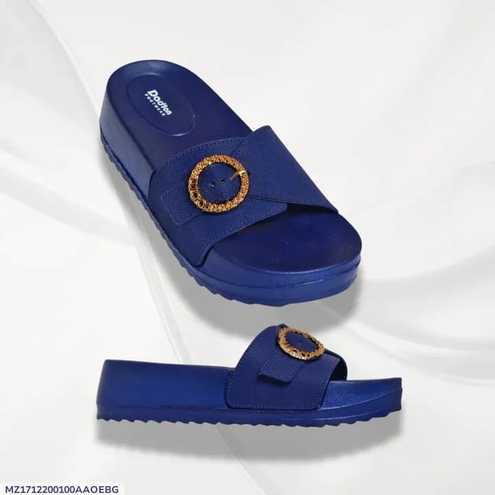 Classic Blue Plain EVA Slippers For Women - Ultra-Light & Soft Slip-On Footwear