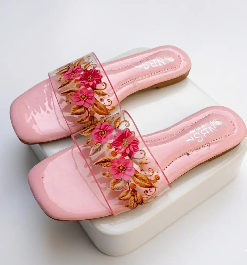 Trending Pink Rhinestone Synthetic Leather Flats For Women - Fancy & Versatile Footwear