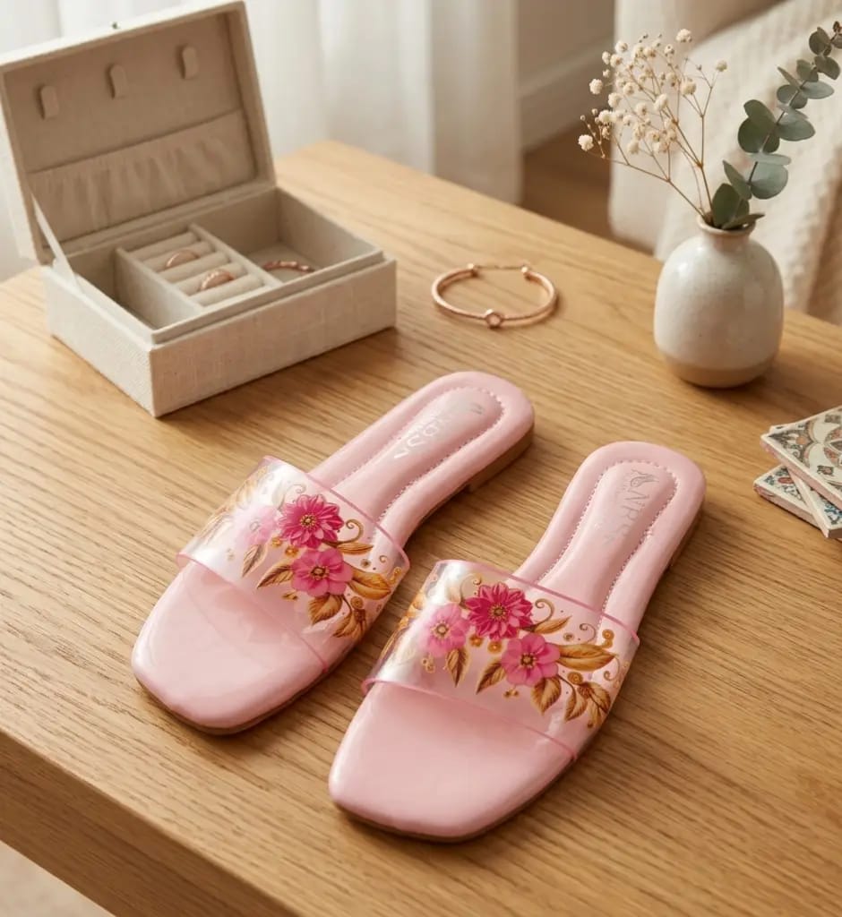Trending Pink Rhinestone Synthetic Leather Flats For Women - Fancy & Versatile Footwear