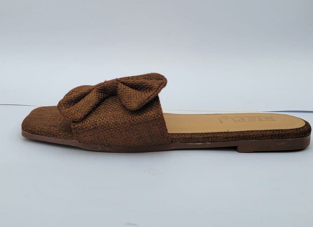Classic Brown Plain Rexine Flats For Women - Elegant Semi-Formal Footwear