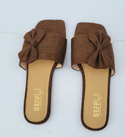 Classic Brown Plain Rexine Flats For Women - Elegant Semi-Formal Footwear