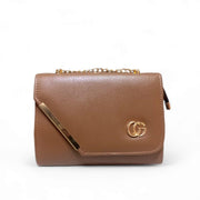 Minimalist Brown PU Leather Crossbody Bag For Girls - Chic & Compact Daily Handbag