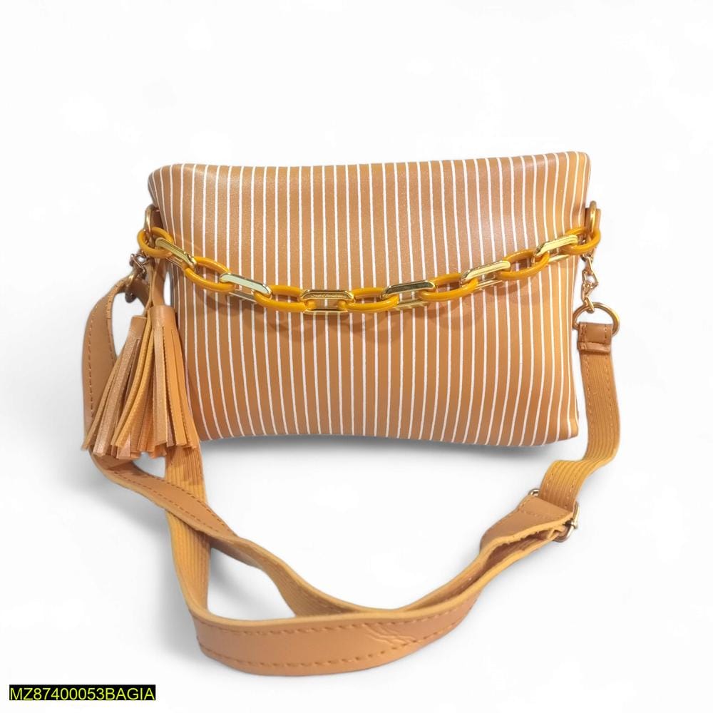 Stylish Printed PU Leather Wallet On A Chain For Women - Multipurpose Chain Strap Crossbody Bag