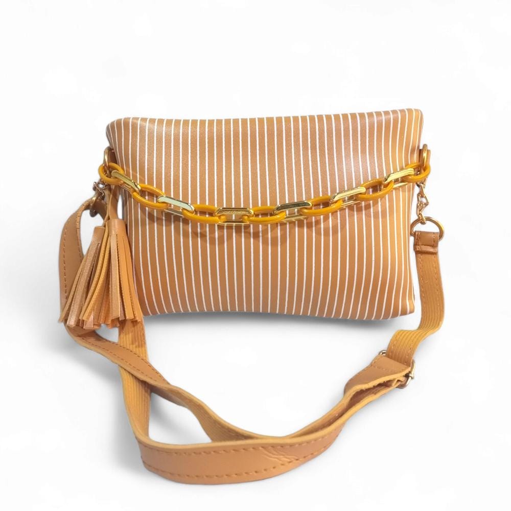 Stylish Printed PU Leather Wallet On A Chain For Women - Multipurpose Chain Strap Crossbody Bag