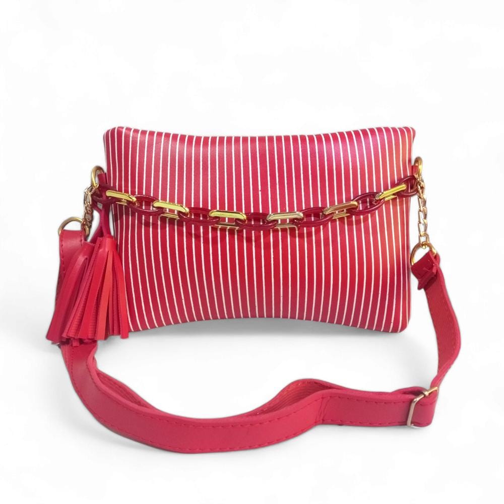 Stylish Printed PU Leather Wallet On A Chain For Women - Multipurpose Chain Strap Crossbody Bag