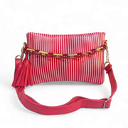 Stylish Printed PU Leather Wallet On A Chain For Women - Multipurpose Chain Strap Crossbody Bag