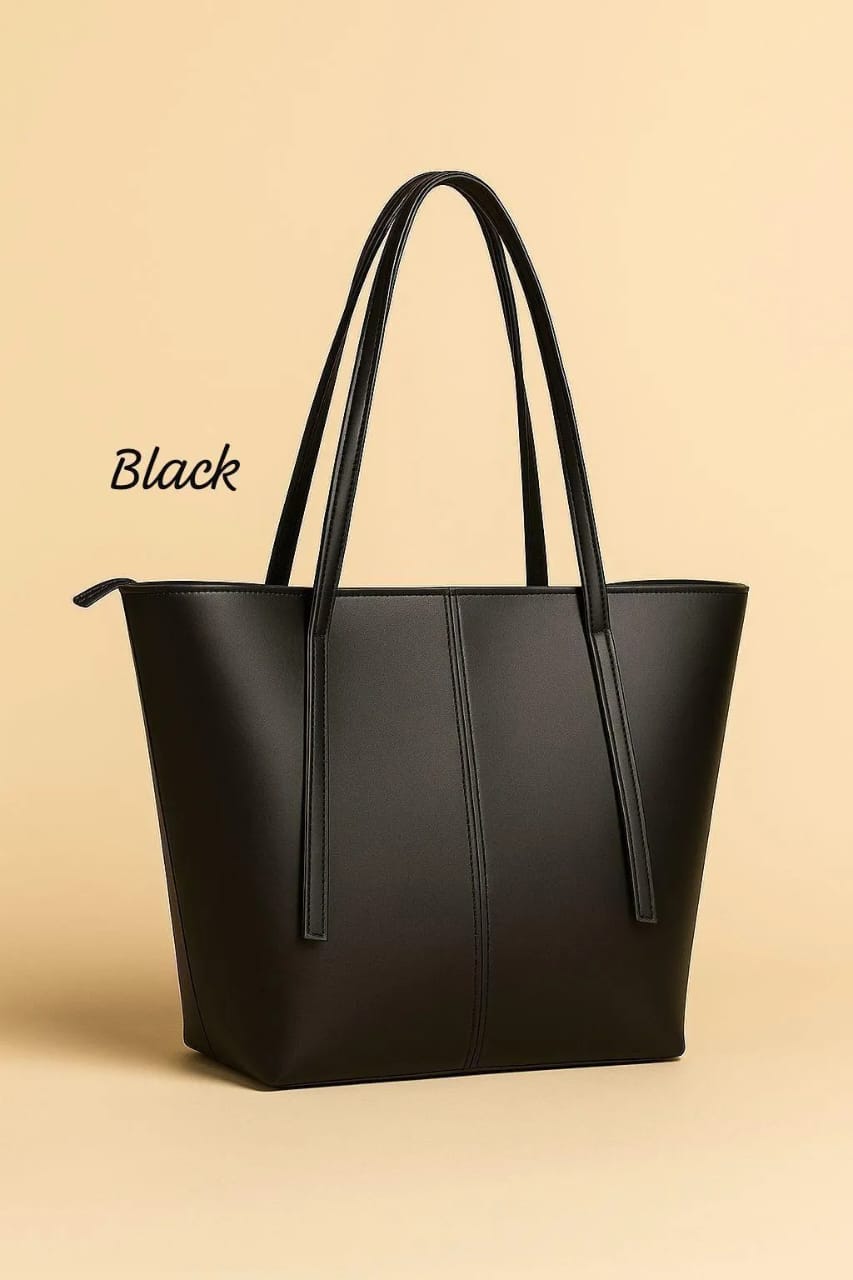 Spacious Leather Shoulder Bag For Women - Classic & Versatile Everyday Tote Bag