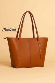Spacious Leather Shoulder Bag For Women - Classic & Versatile Everyday Tote Bag