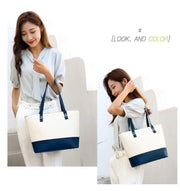 Stylish White 3-Piece Artificial Leather Shoulder Bag Set For Women & Girls - Premium Handbag Combo With Long Strap