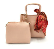 Chic 2-Piece Pink PU Leather Crossbody Bag Set For Women - Stylish & Versatile Handbags