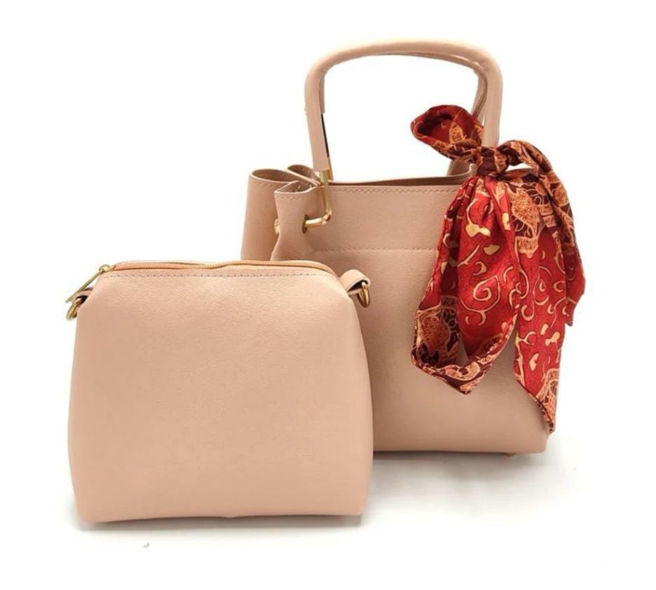 Chic 2-Piece Pink PU Leather Crossbody Bag Set For Women - Stylish & Versatile Handbags