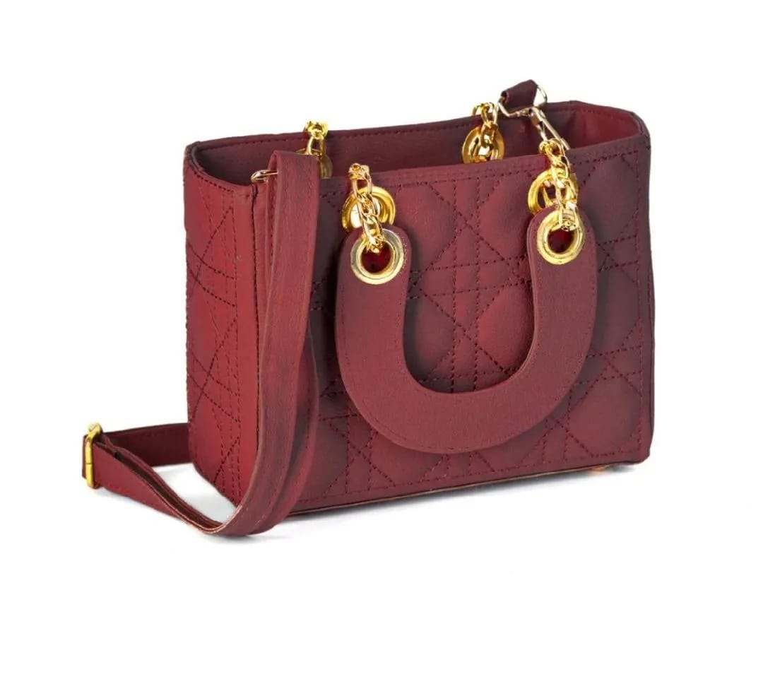 Elegant Maroon Embroidered Rexine Multipurpose Crossbody Bag For Girls - Stylish Handbag