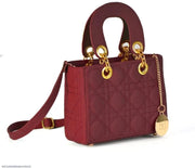 Elegant Maroon Embroidered Rexine Multipurpose Crossbody Bag For Girls - Stylish Handbag
