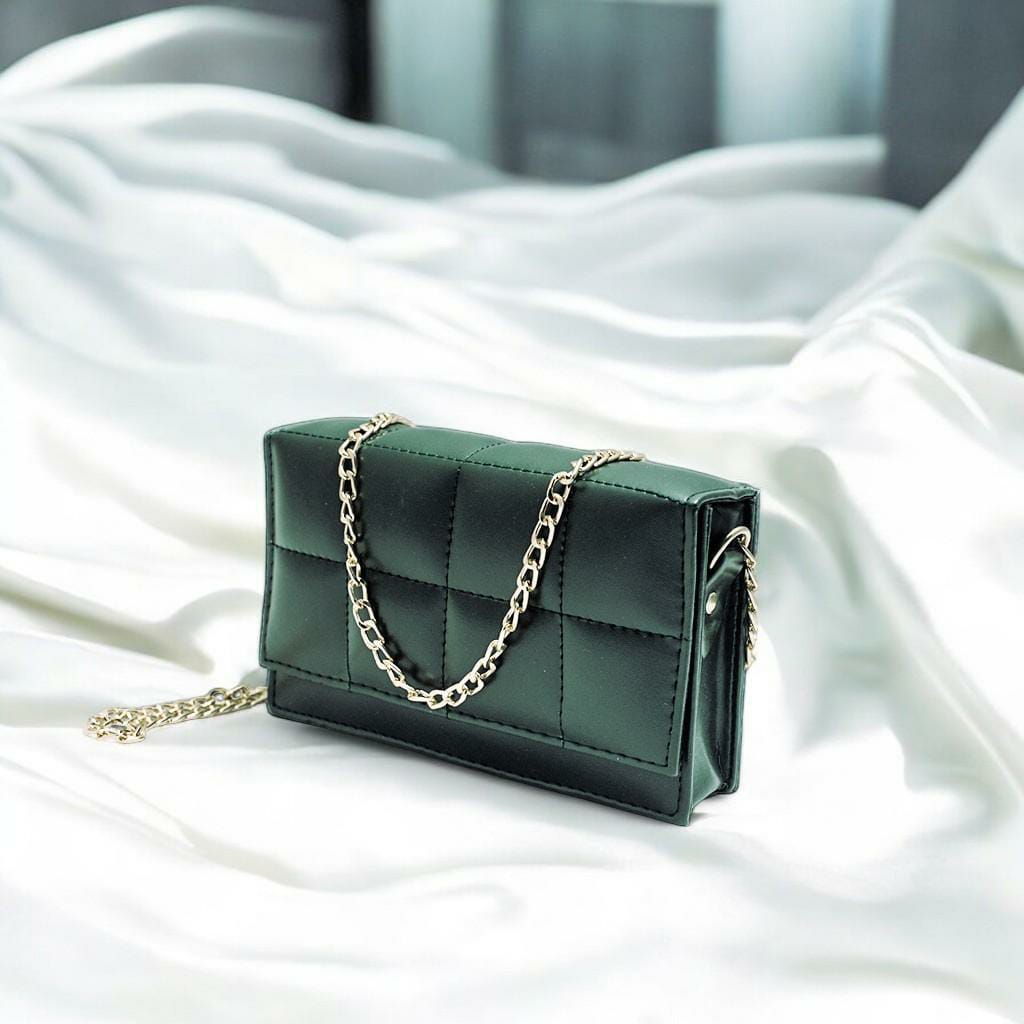 Trendy Green Printed PU Leather Multipurpose Crossbody Bag For Girls - Compact & Stylish Purse
