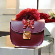 Chic Maroon Plain Leather Mini Crossbody Bag For Girls - Stylish & Compact Multipurpose Purse