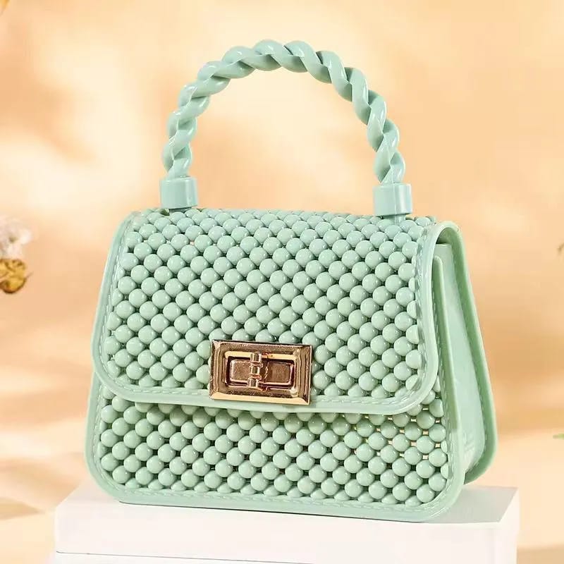 Chic Multicolor Acrylic Mini Chain Crossbody Bag For Girls - Stylish & Cute Small Handbag