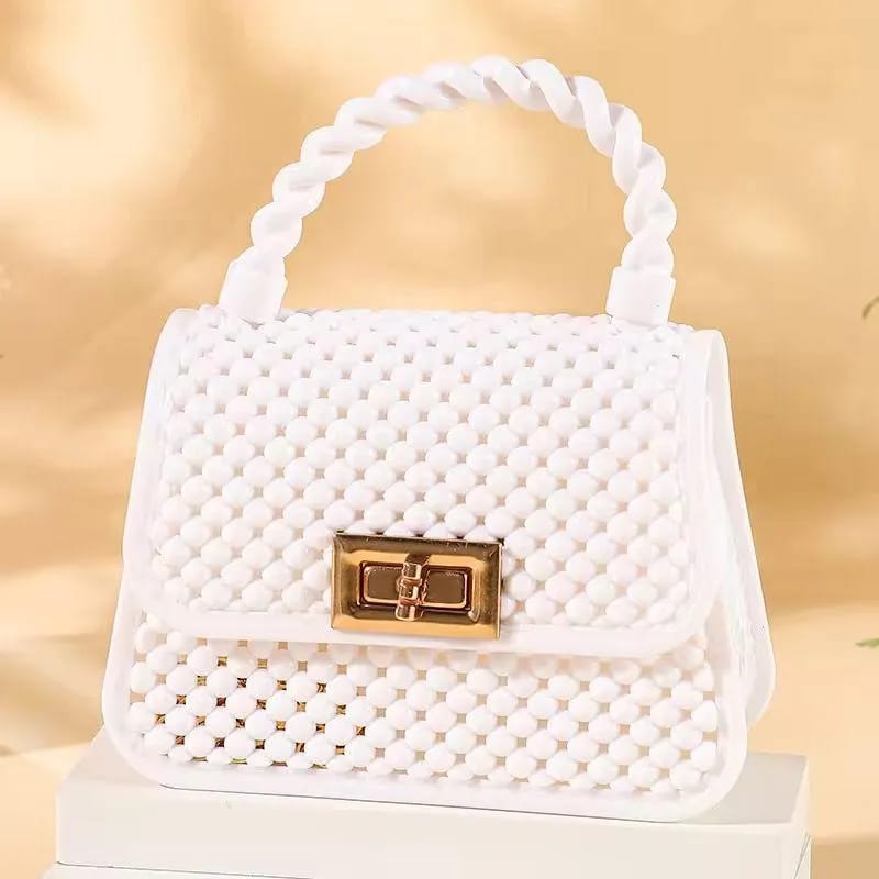 Chic Multicolor Acrylic Mini Chain Crossbody Bag For Girls - Stylish & Cute Small Handbag
