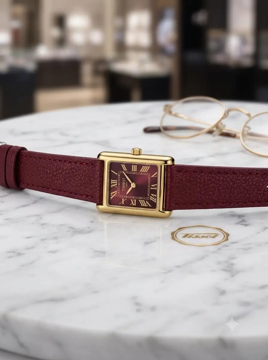 Classy Square Dial PU Leather Strap Watch For Women - Slim Analogue Wristwatch