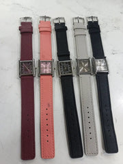 Classy Square Dial PU Leather Strap Watch For Women - Slim Analogue Wristwatch