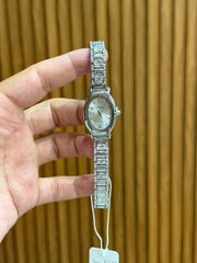 Classic Women's Stainless Steel Chain Watch - Round Dial Wristwatch (White, Black, Turquoise)