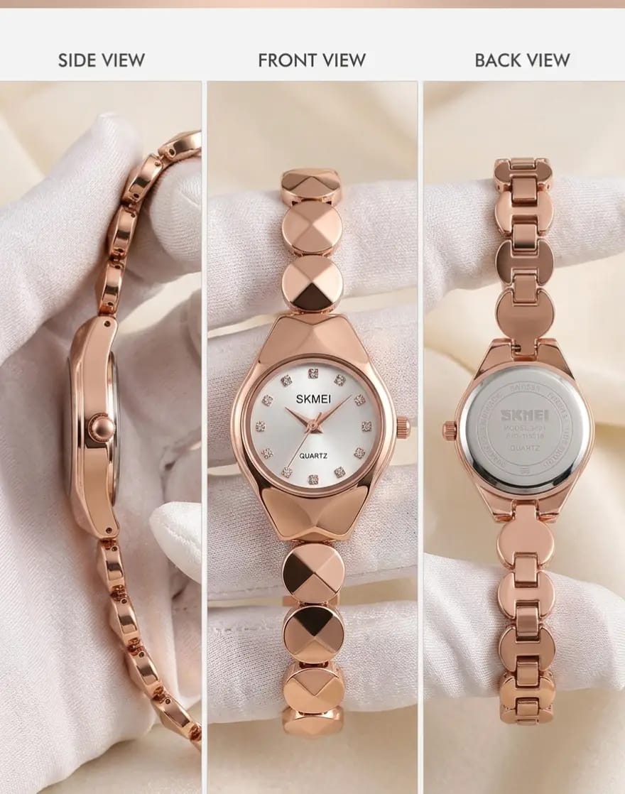 Luxury Inspired Rose Gold Stainless Steel Chain Watch For Women - Elegant Round Dial Wristwatch