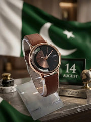 Classy Petite Round Dial PU Leather Watch For Women - Slim Analogue Wristwatch