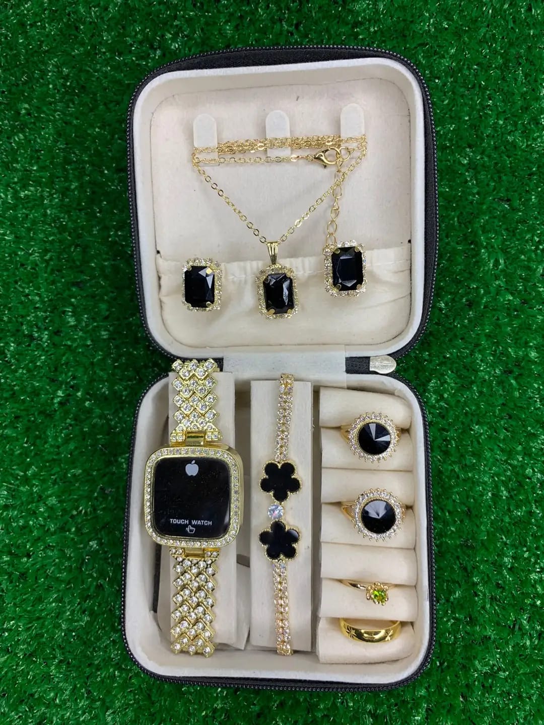 Pack Of 8 Women's Stainless Steel Square Dial Chain Watches - Silver & Golden Bracelet Wristwatches Set